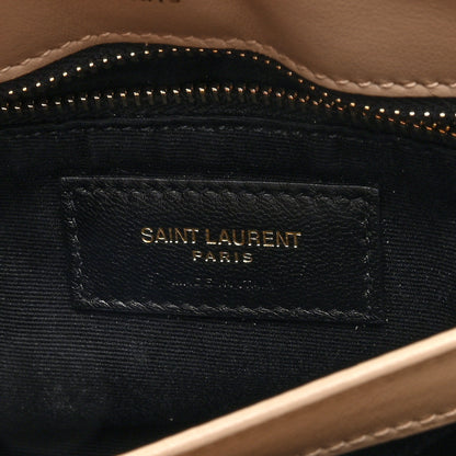 Saint Laurent Calfskin Y Quilted Monogram Toy Loulou Crossbody Bag Dark Beige 6 of 9