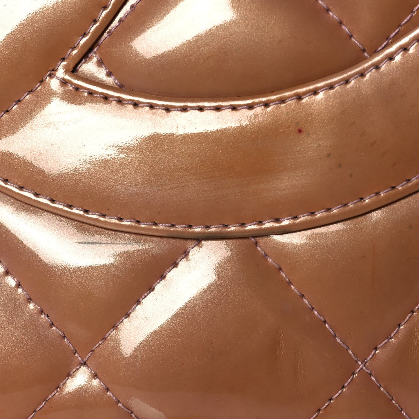 Patent Quilted Medallion Tote Dark Beige