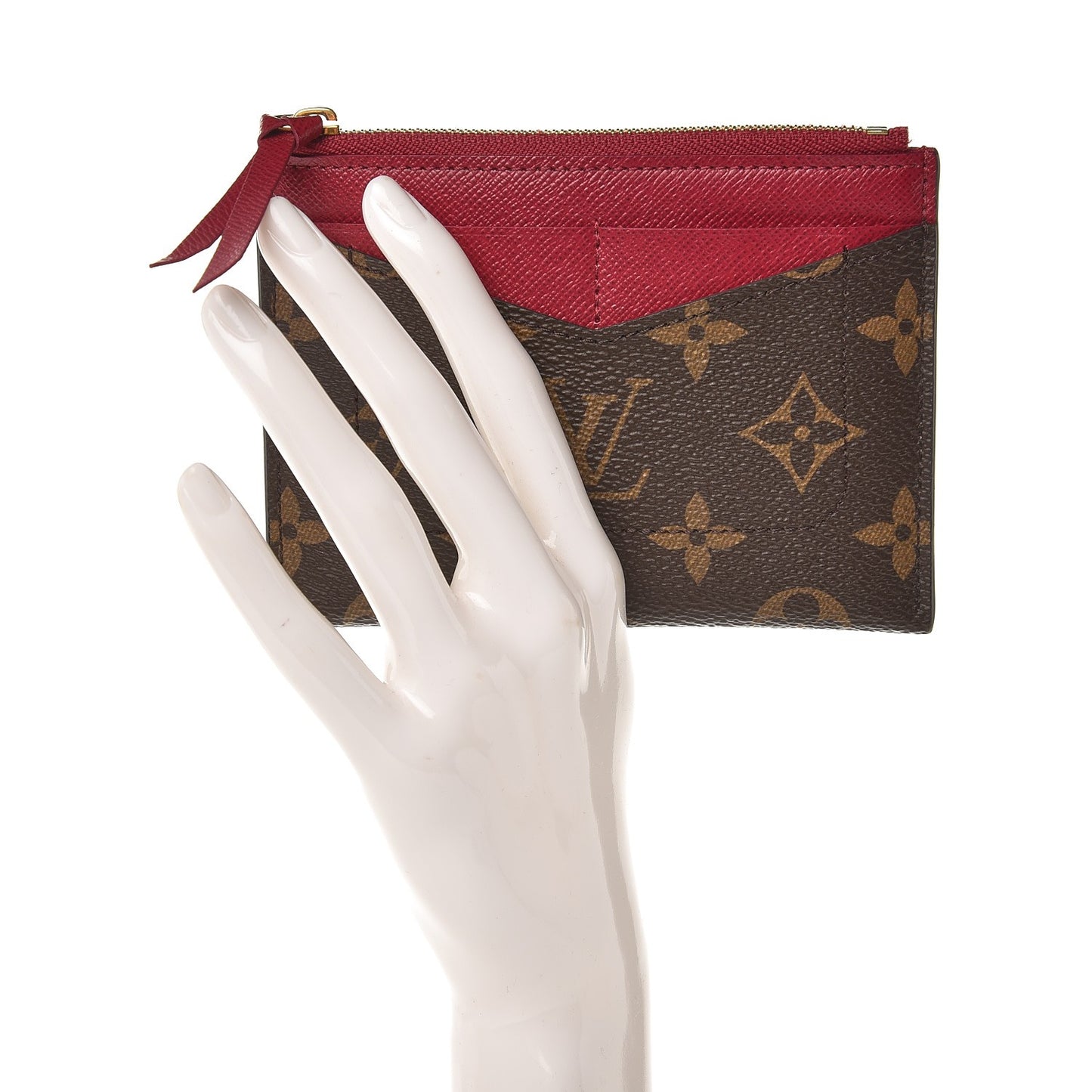 Monogram Zipped Card Holder Fuchsia