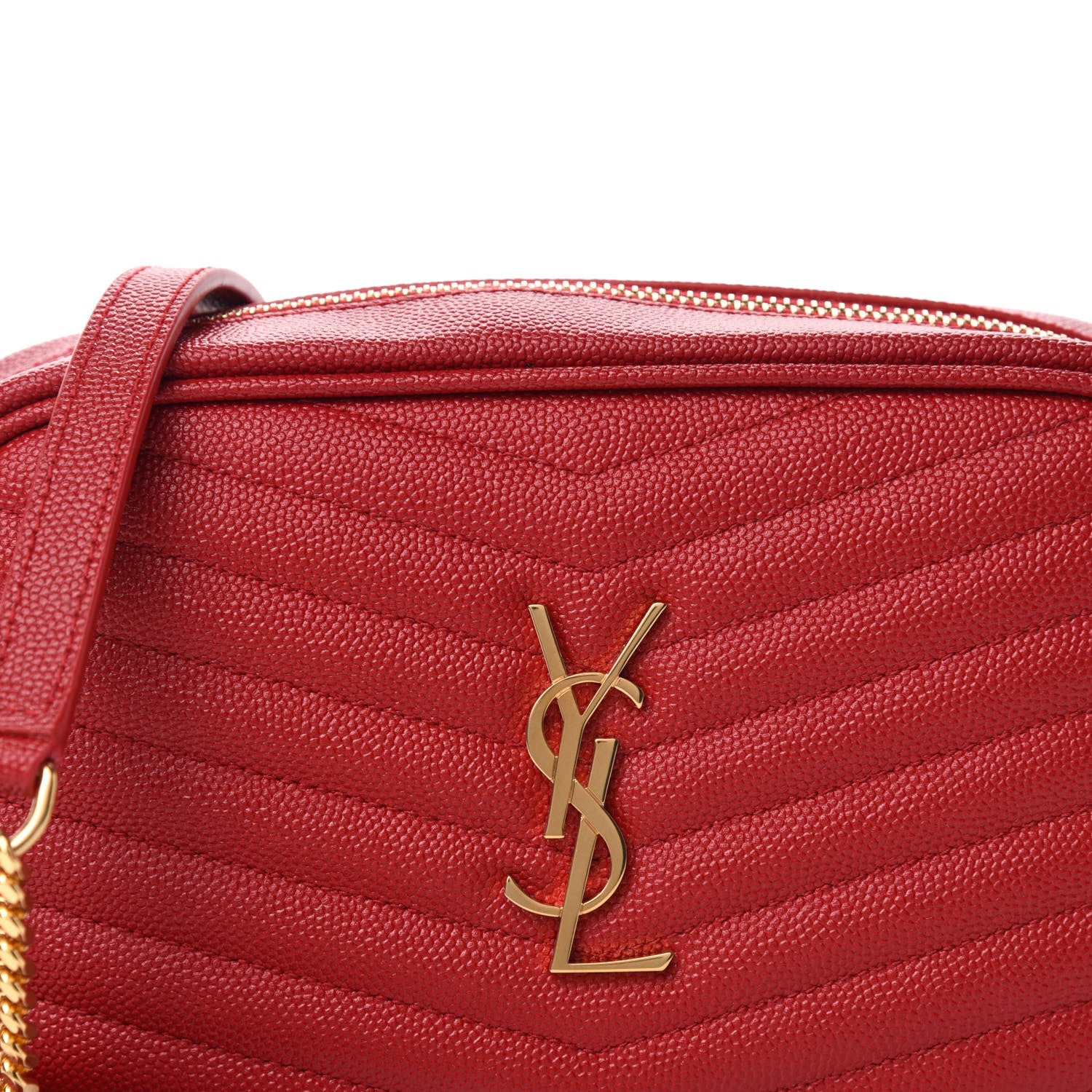 Saint Laurent Grain De Poudre Matelasse Monogram Mini Lou Camera Bag Eros Red 10 of 11