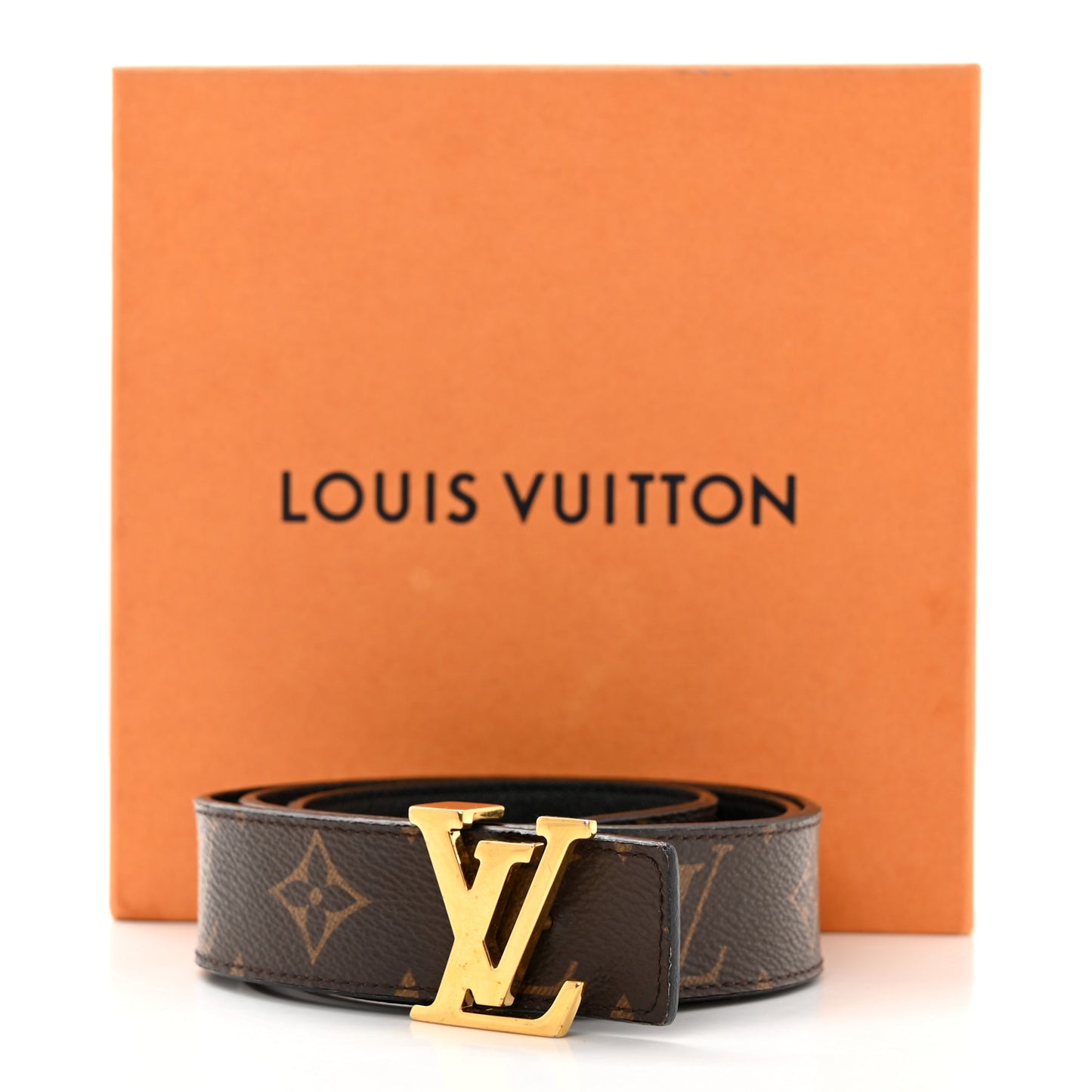 Calfskin Monogram 30mm LV Initiales Reversible Belt 80/32 Black