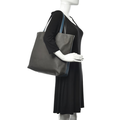 Hermes Veau Sikkim Double Sens 36 Reversible Tote Graphite Black Bleu Thalassa 2 of 19