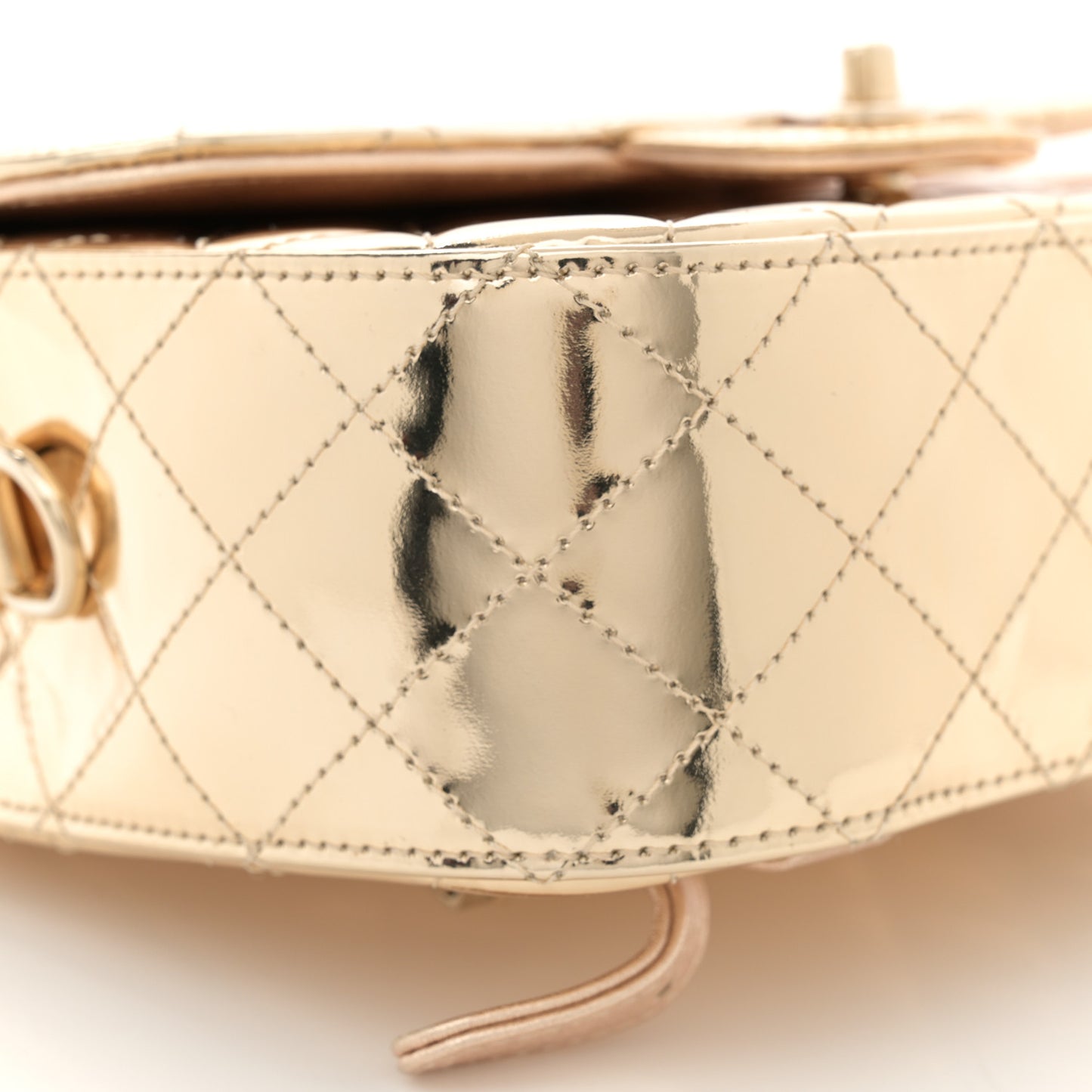 Mirror Calfskin Metallic Calfskin Quilted Hollywood Boulevard Backpack With Coin Purse Gold