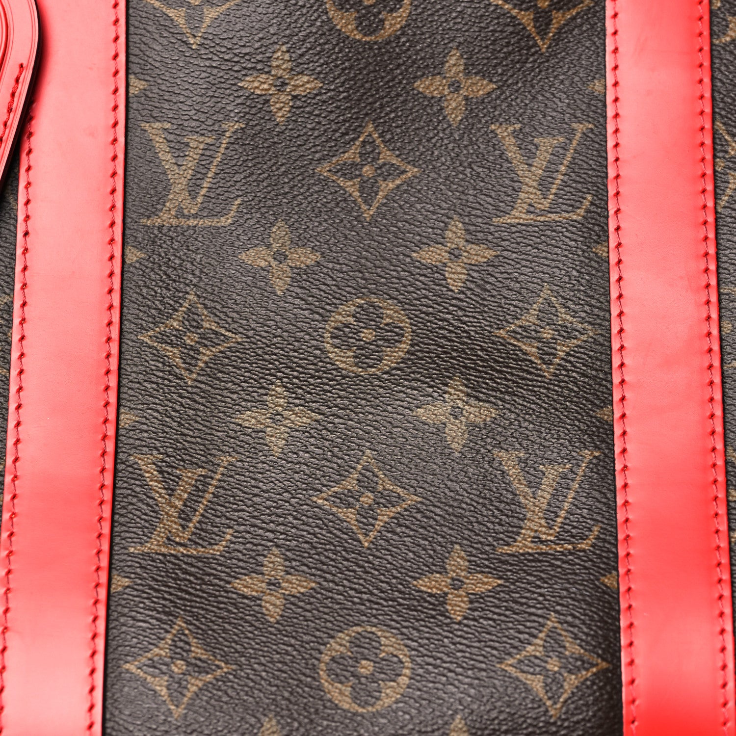 Louis Vuitton Calfskin Monogram Keepall Bandouliere 50 Coquelicot 6 of 10