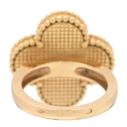 Van Cleef & Arpels 18K Yellow Gold Mother of Pearl Magic Alhambra Ring 49 5 5 of 6