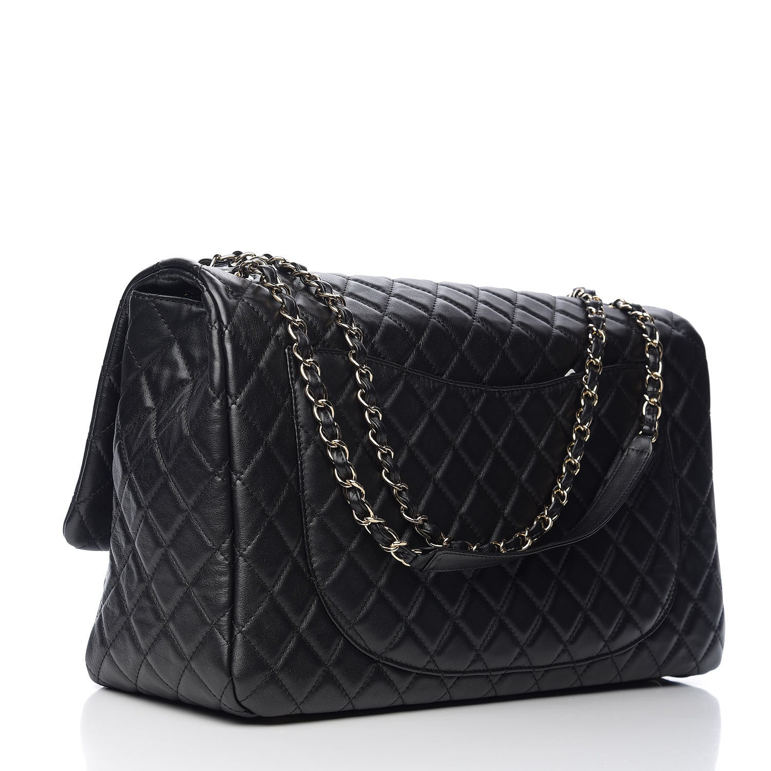 Chanel Calfskin Quilted XXL Travel Flap Bag Black 2 of 10