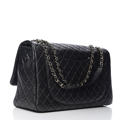 Chanel Calfskin Quilted XXL Travel Flap Bag Black 2 of 10