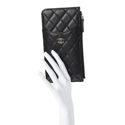 Chanel Caviar Quilted Classic Flat Wallet Pouch Black 2 of 8