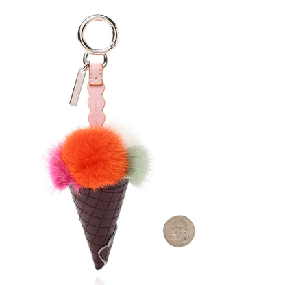 Fendi Mink Fur Calfskin Fun Fair Bag Charm Multicolor 2 of 4