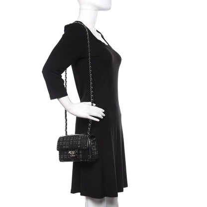 Chanel Glazed Calfskin Grommet Embellished Mini Airline Rectangular Flap Black 2 of 9