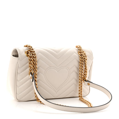 Gucci Calfskin Matelasse Small GG Marmont Shoulder Bag White 3 of 10