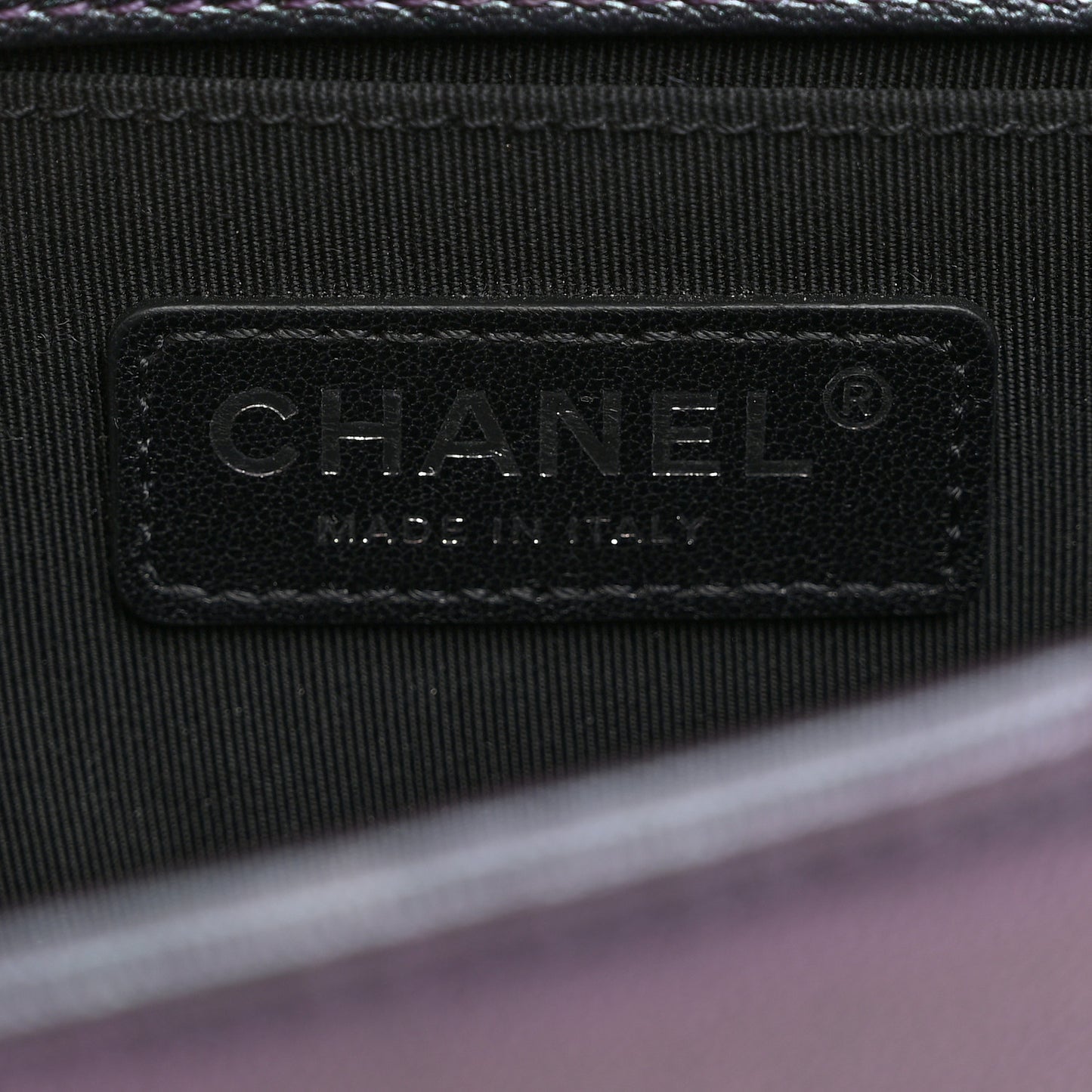 Iridescent Goatskin Quilted Small Boy Flap Purple