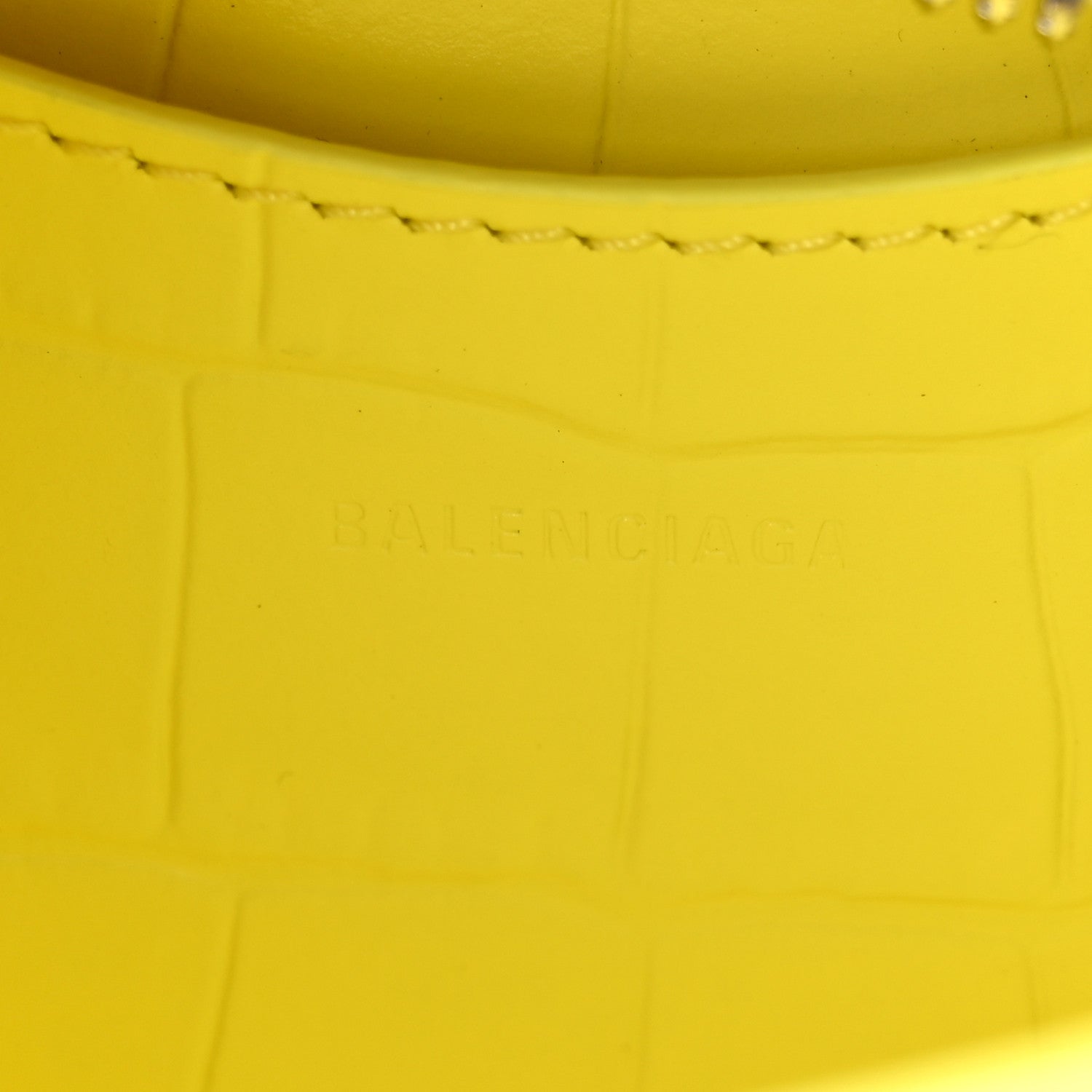 Balenciaga Calfskin Crocodile Embossed Neo Classic Hardware Nano City Crossbody Light Yellow 6 of 9