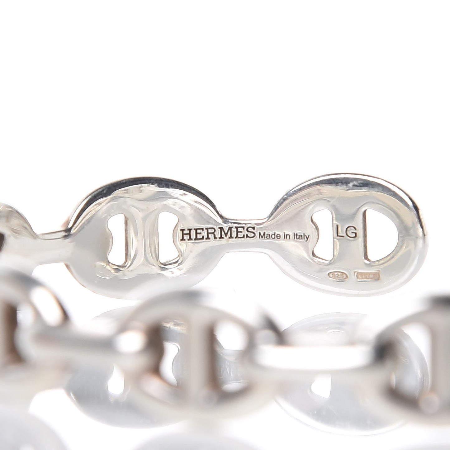 Sterling Silver MM Chaine d'Ancre Enchainee Cuff Bracelet LG