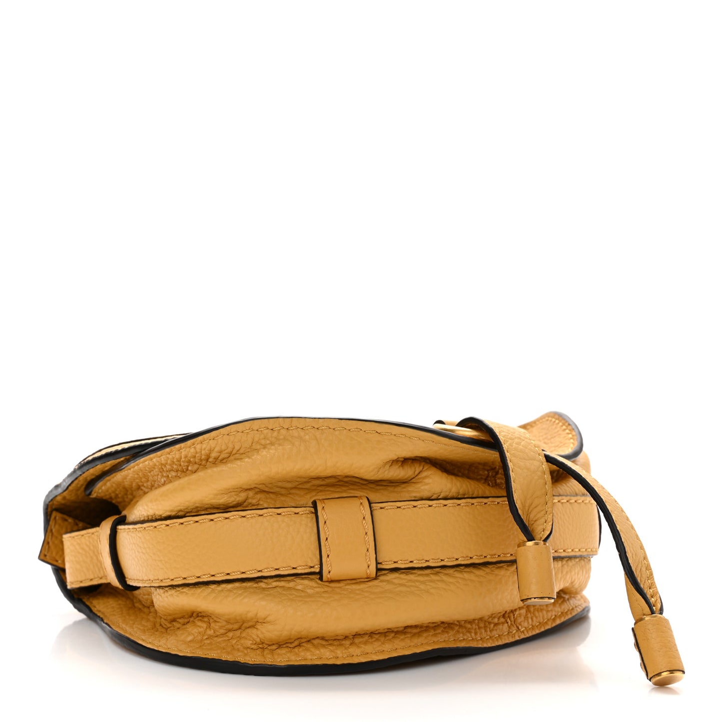 Calfskin Mini Marcie Round Crossbody Bag Honey Gold