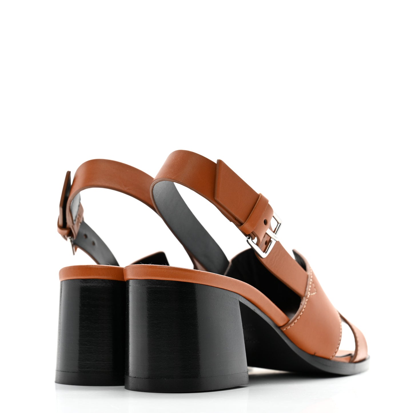 Calfskin Elbe 60 Sandals 36.5 Marron Glaise