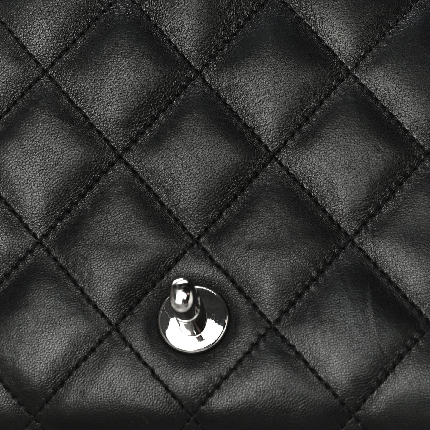 Lambskin Quilted Medium Kelly Flap Bag Black