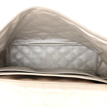 Chanel Metallic Lambskin Quilted Maxi Single Flap Silver 5 of 14