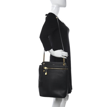 Tom Ford Pebbled Calfskin Zip Shoulder Bag Black 2 of 10