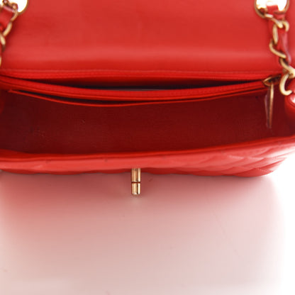 Chanel Lambskin Quilted Mini Rectangular Flap Red 5 of 12
