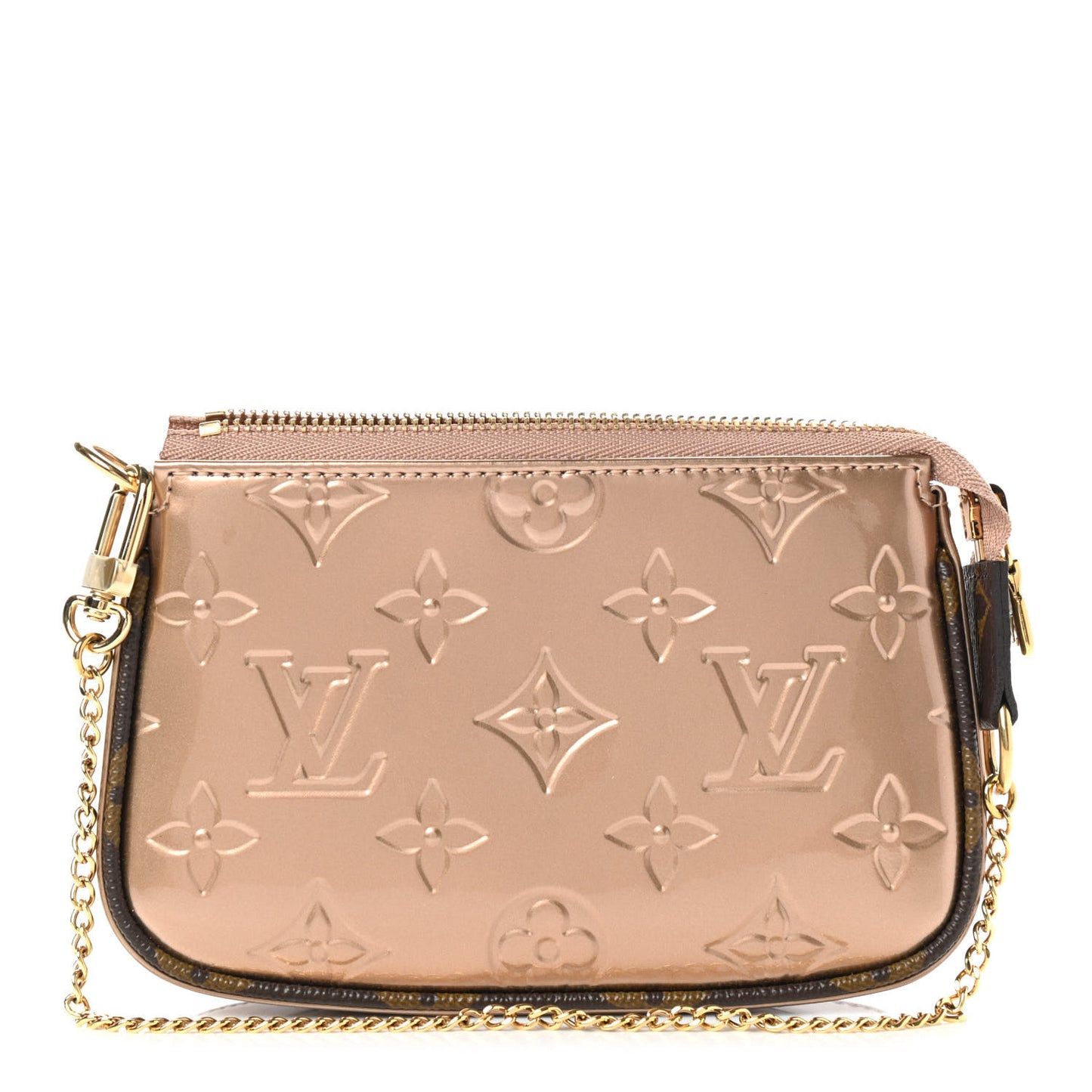 Metallic Vernis Mini Pochette Accessories Rose Gold