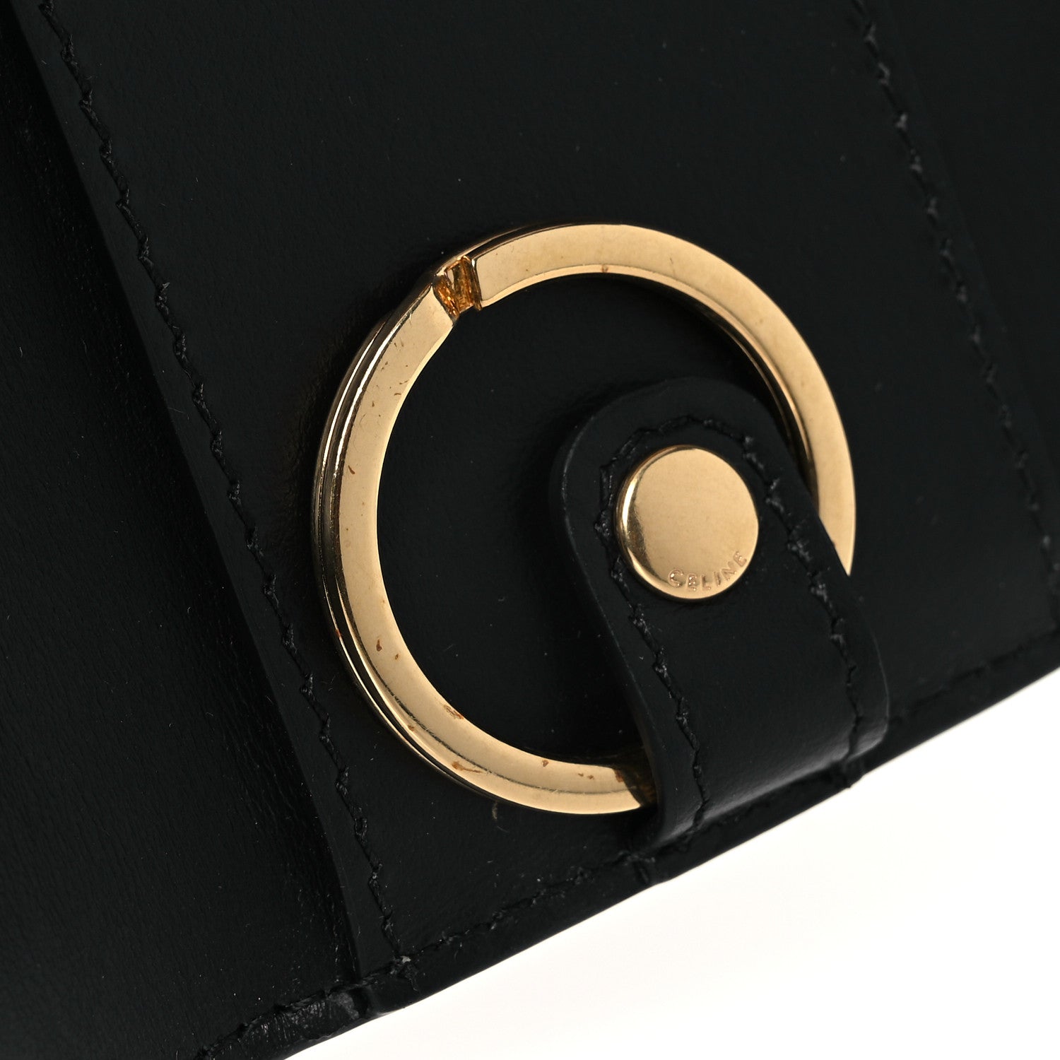 Celine Shiny Calfskin Triomphe Key Case Black 8 of 11
