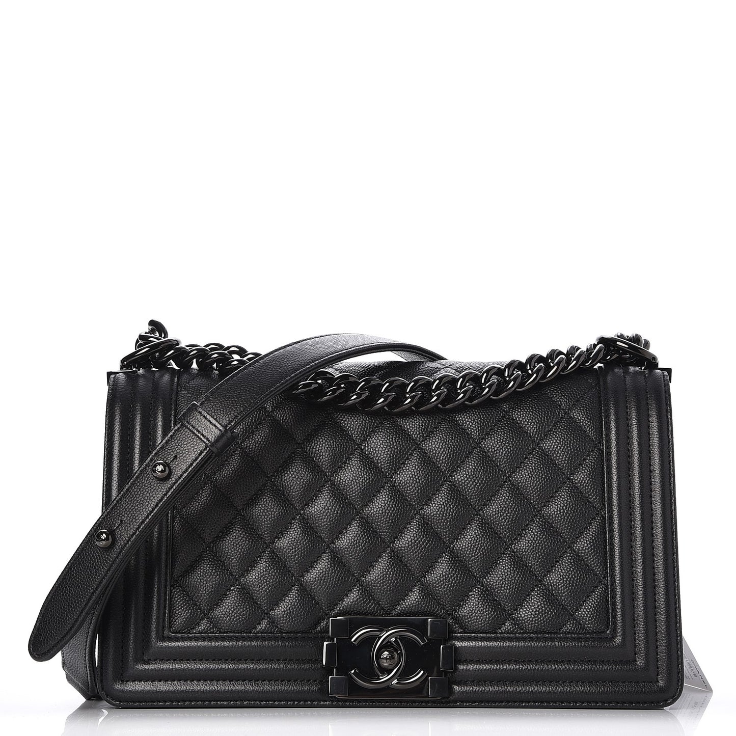 Caviar Quilted Medium Boy Flap So Black