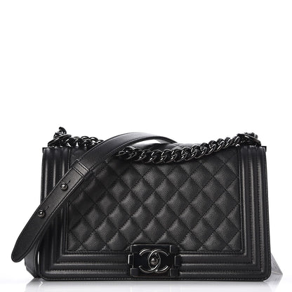 Chanel Caviar Quilted Medium Boy Flap So Black 1 of 8