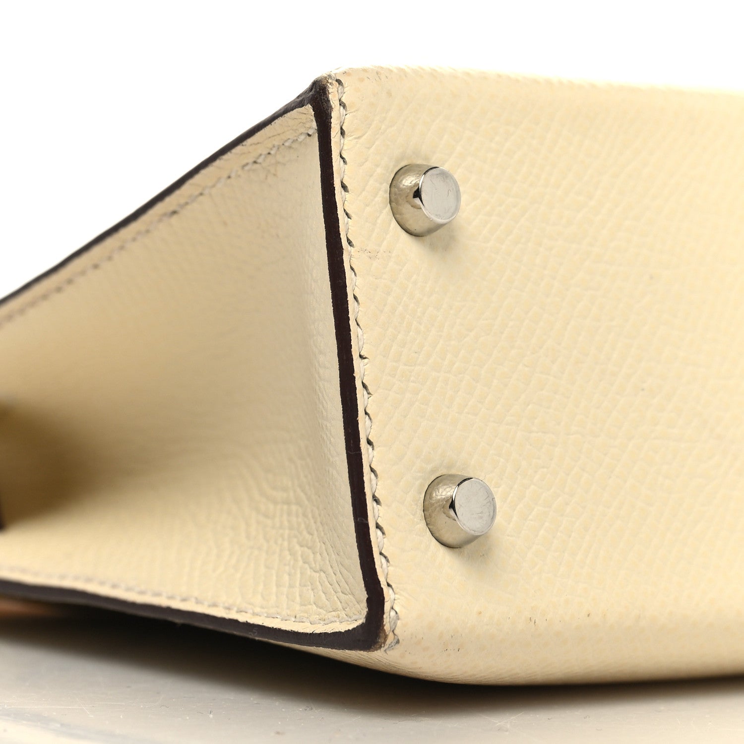 Hermes Epsom Mini Kelly Sellier 20 Nata Jaune Poussin Sesame 9 of 14