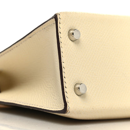 Hermes Epsom Mini Kelly Sellier 20 Nata Jaune Poussin Sesame 9 of 14