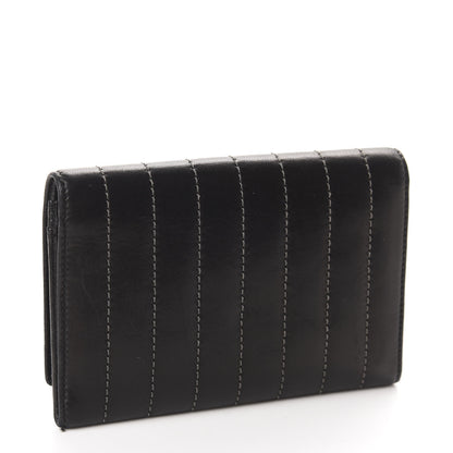 Chanel Lambskin Vertical Quilted Mademoiselle Compact Wallet Black 3 of 10