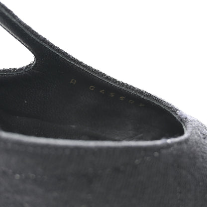 Chanel Wool Grosgrain Cap Toe CC Slingback Pumps 41 Black 8 of 9