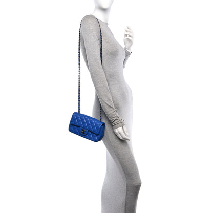 Chanel Caviar Quilted Mini Rectangular Flap Blue 2 of 12