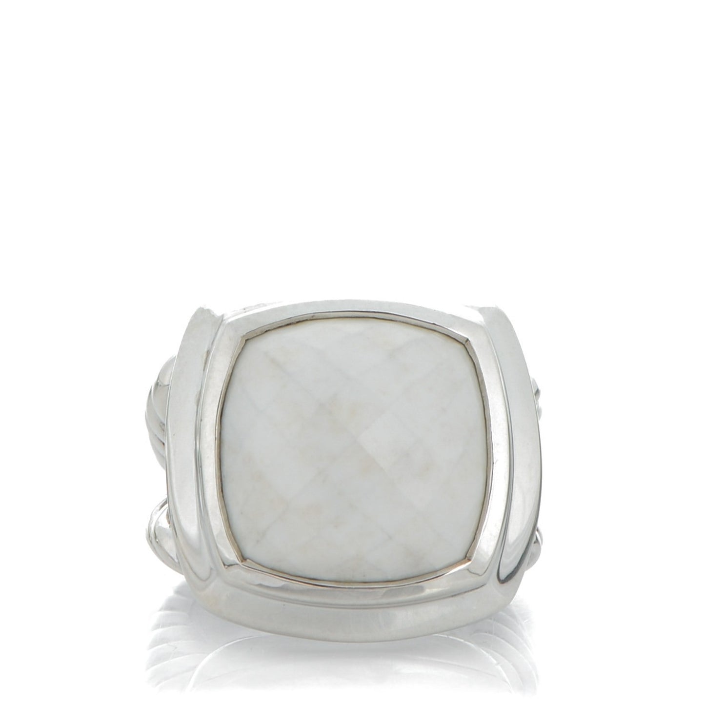 Sterling Silver White Agate 16mm Albion Ring 52 6