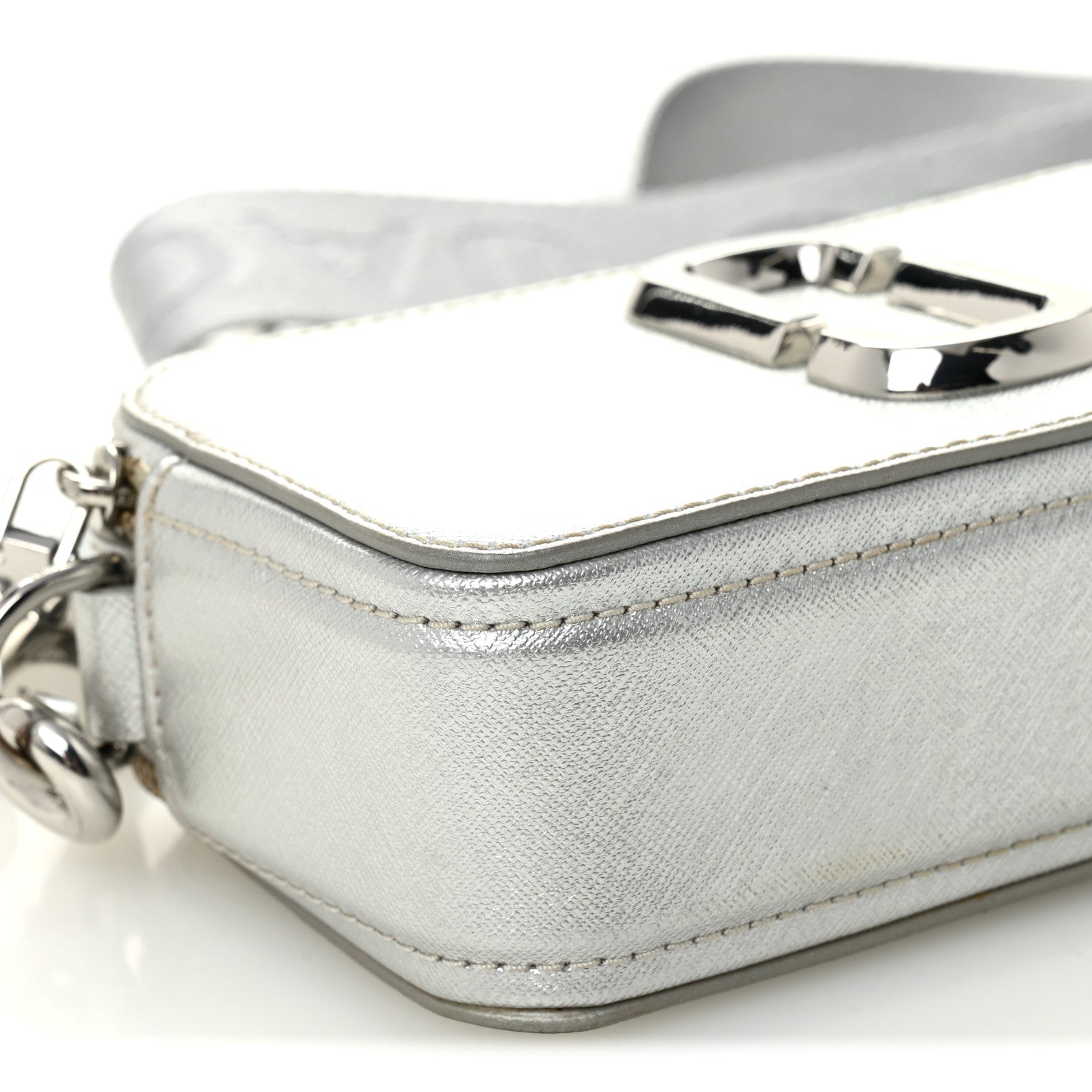 Marc Jacobs Metallic Saffiano Small Snapshot Camera Bag Silver 10 of 12