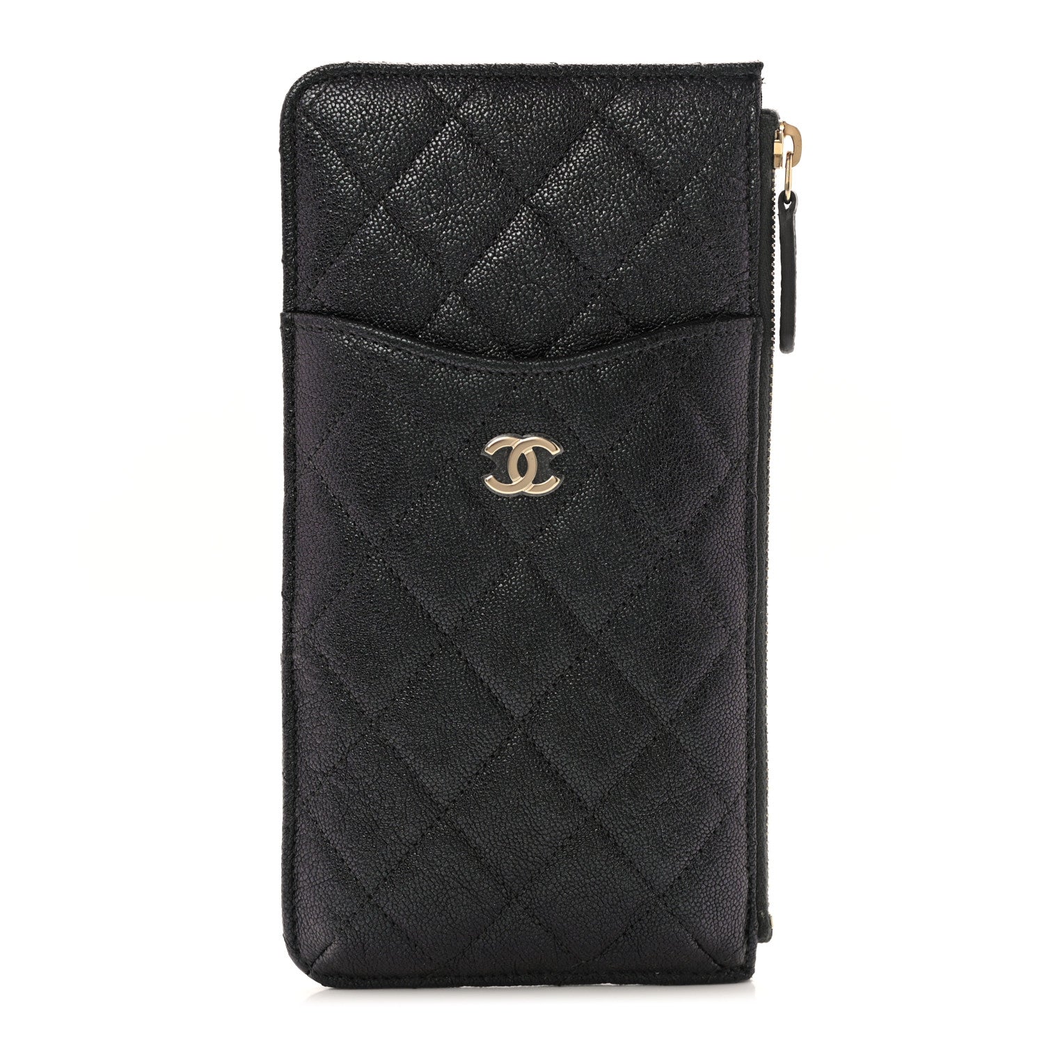 Chanel Iridescent Caviar Quilted Classic iPhone Pouch Black 1 of 7