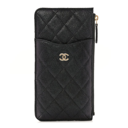 Chanel Iridescent Caviar Quilted Classic iPhone Pouch Black 1 of 7