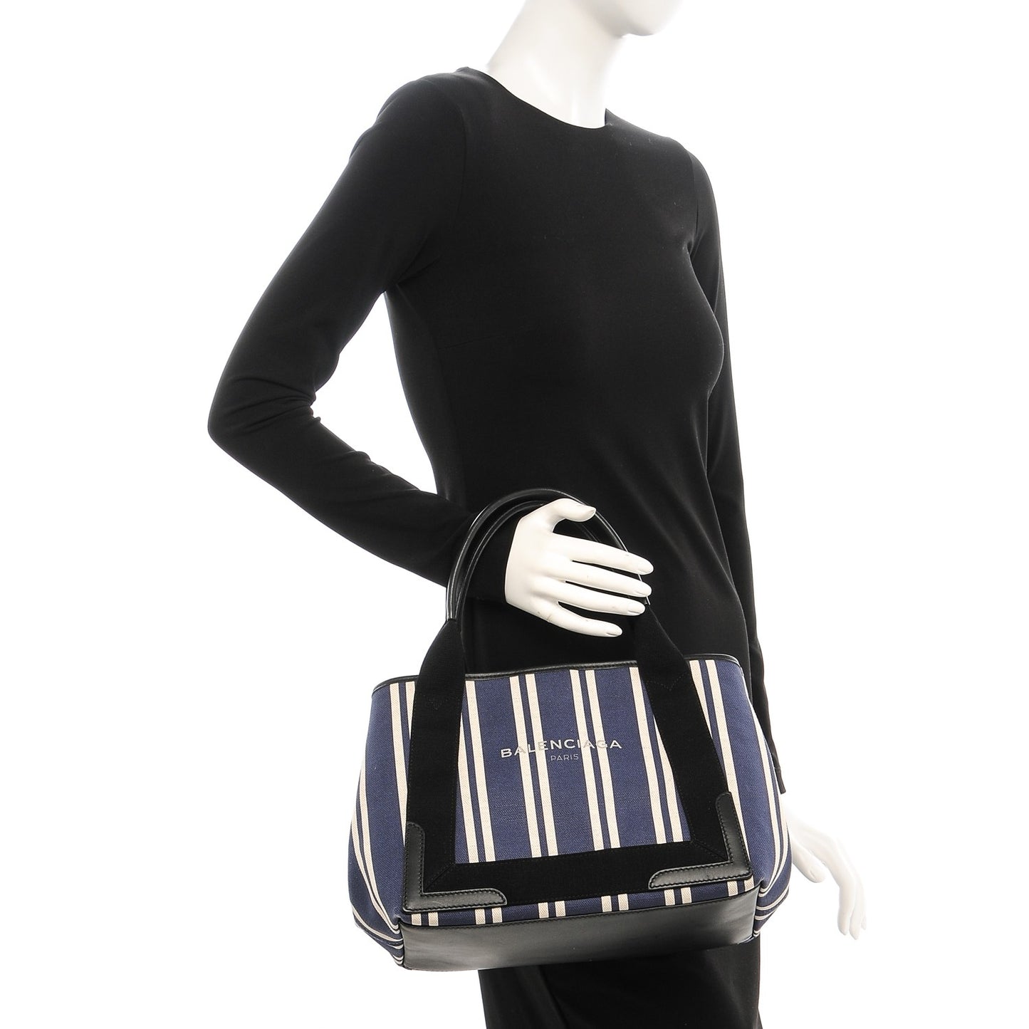 Canvas Striped S Navy Cabas Navy