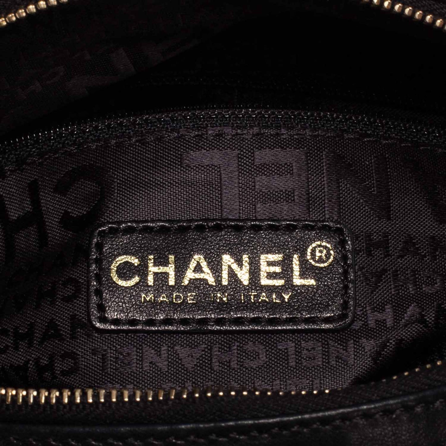 Lambskin Quilted CC Wristlet Black