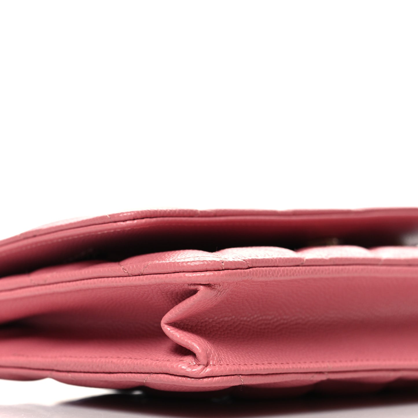 Caviar Quilted Wallet on Chain WOC Pink