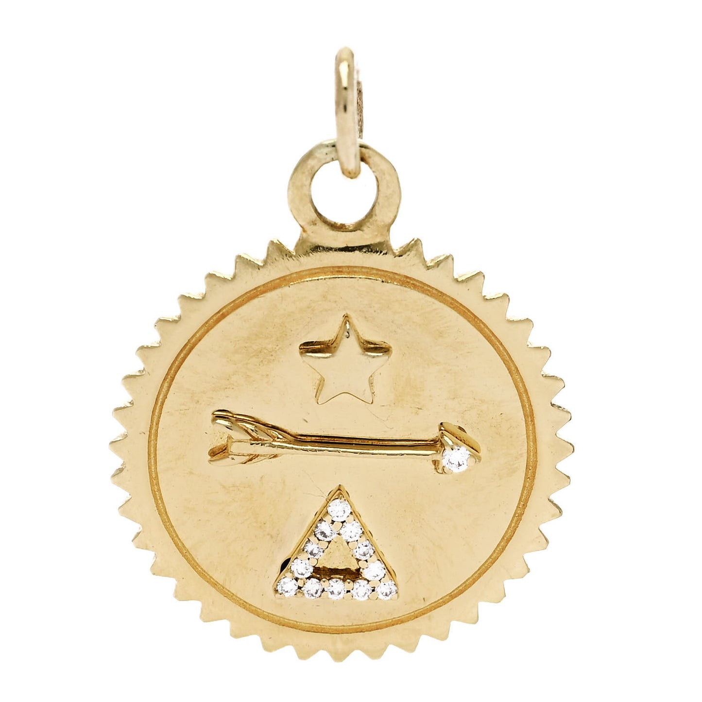 18K Yellow Gold Diamond Baby Dream Medallion Pendant