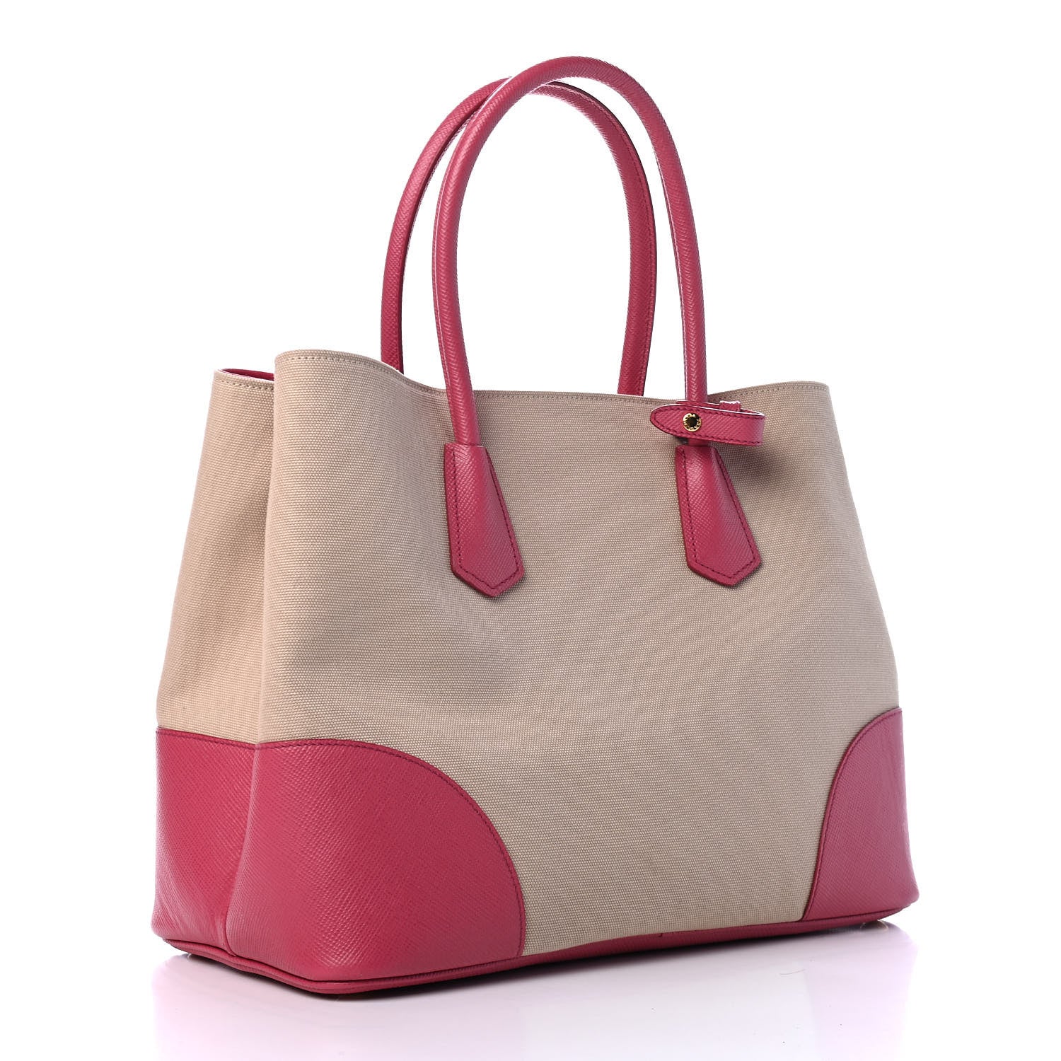 Prada Canapa Saffiano Large Double Bag Corda Peonia 2 of 4