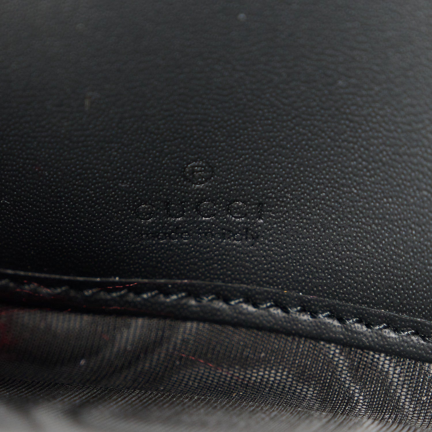 Gucci Calfskin Denim Monogram Marmont Zip Wallet Black 7 of 8