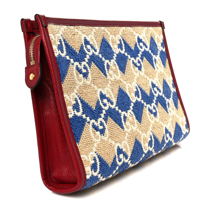 Gucci Raffia GG Monogram Hamptons Case Beige Blue 3 of 7
