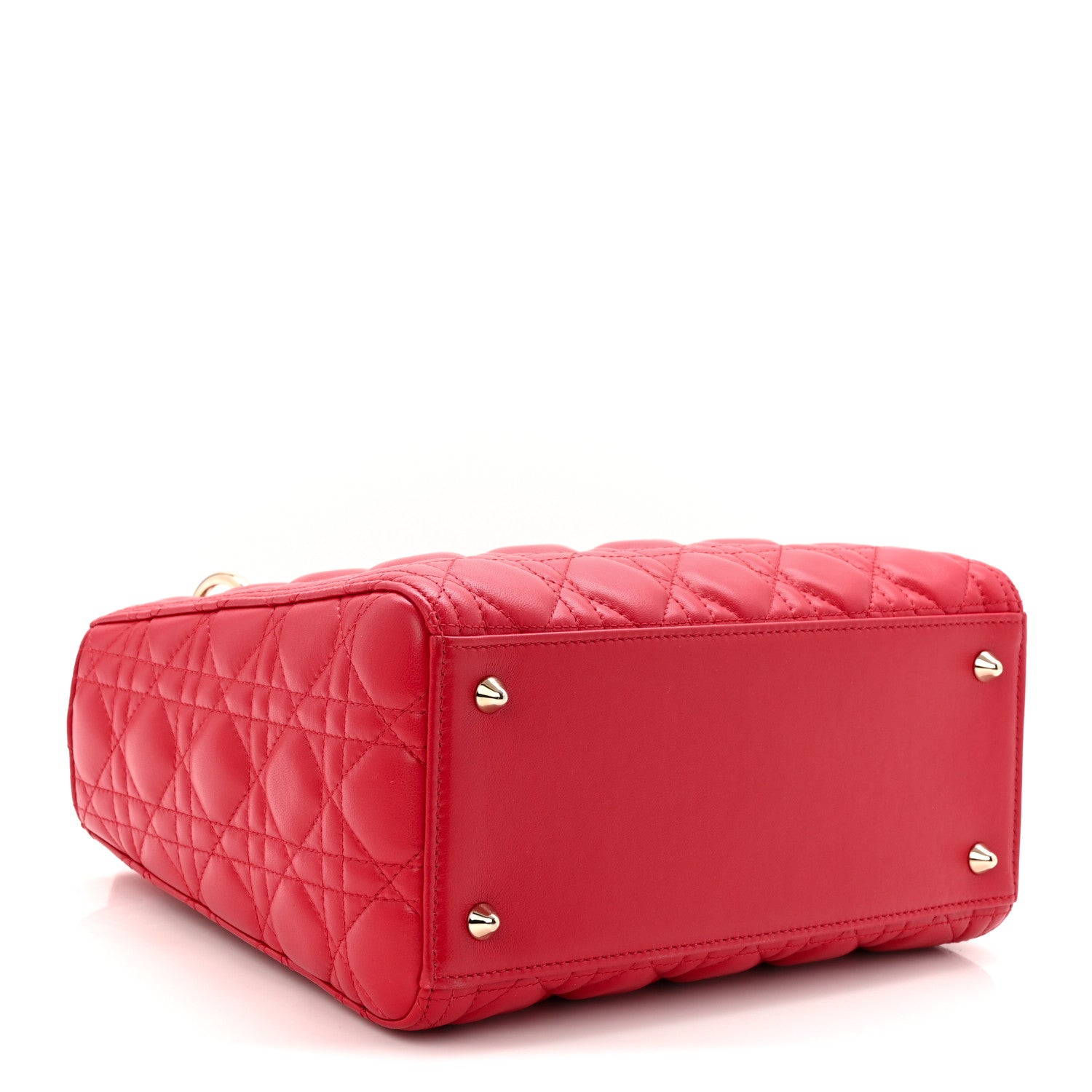 Christian Dior Lambskin Cannage Medium Lady Dior Red 4 of 10