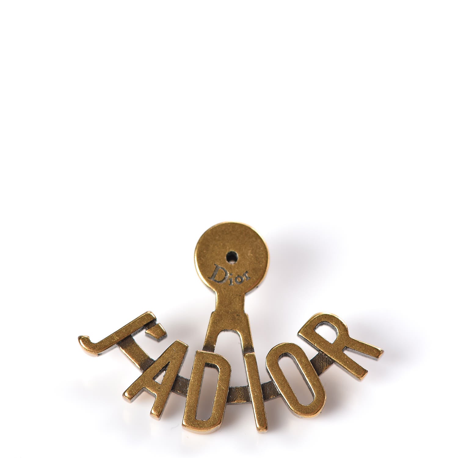Christian Dior Metal J'Adior Earrings Aged Gold 5 of 6