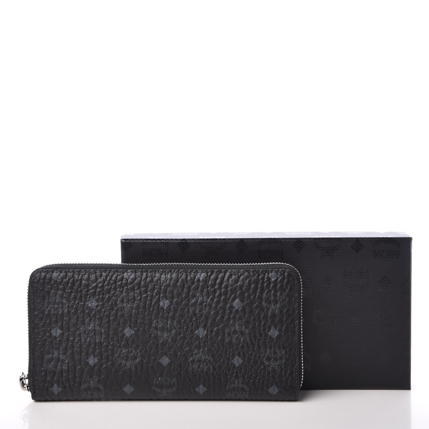 MCM Visetos Large Zip Around Wallet Black 8 of 8