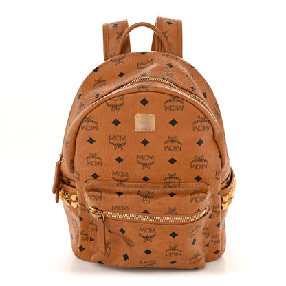 MCM Visetos Small Side Stud Stark Backpack Cognac 1 of 14