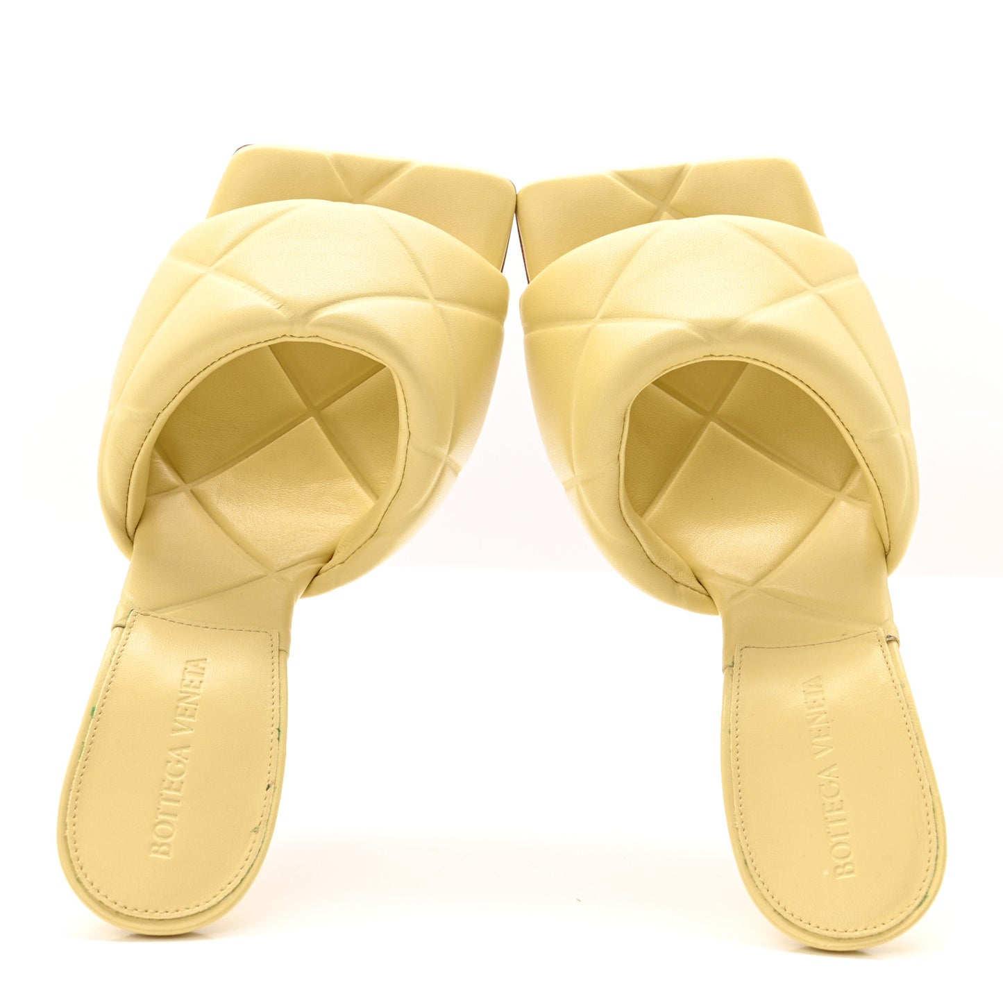 Nappa Quilted Rubber Lido Mule Sandals 37.5 Moon Beam