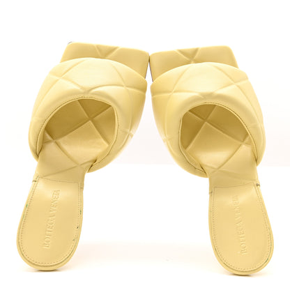 Bottega Veneta Nappa Quilted Rubber Lido Mule Sandals 37.5 Moon Beam 2 of 11